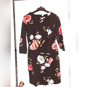 Old Navy Sheath Floral Dress 3/4 Sleeve Size M